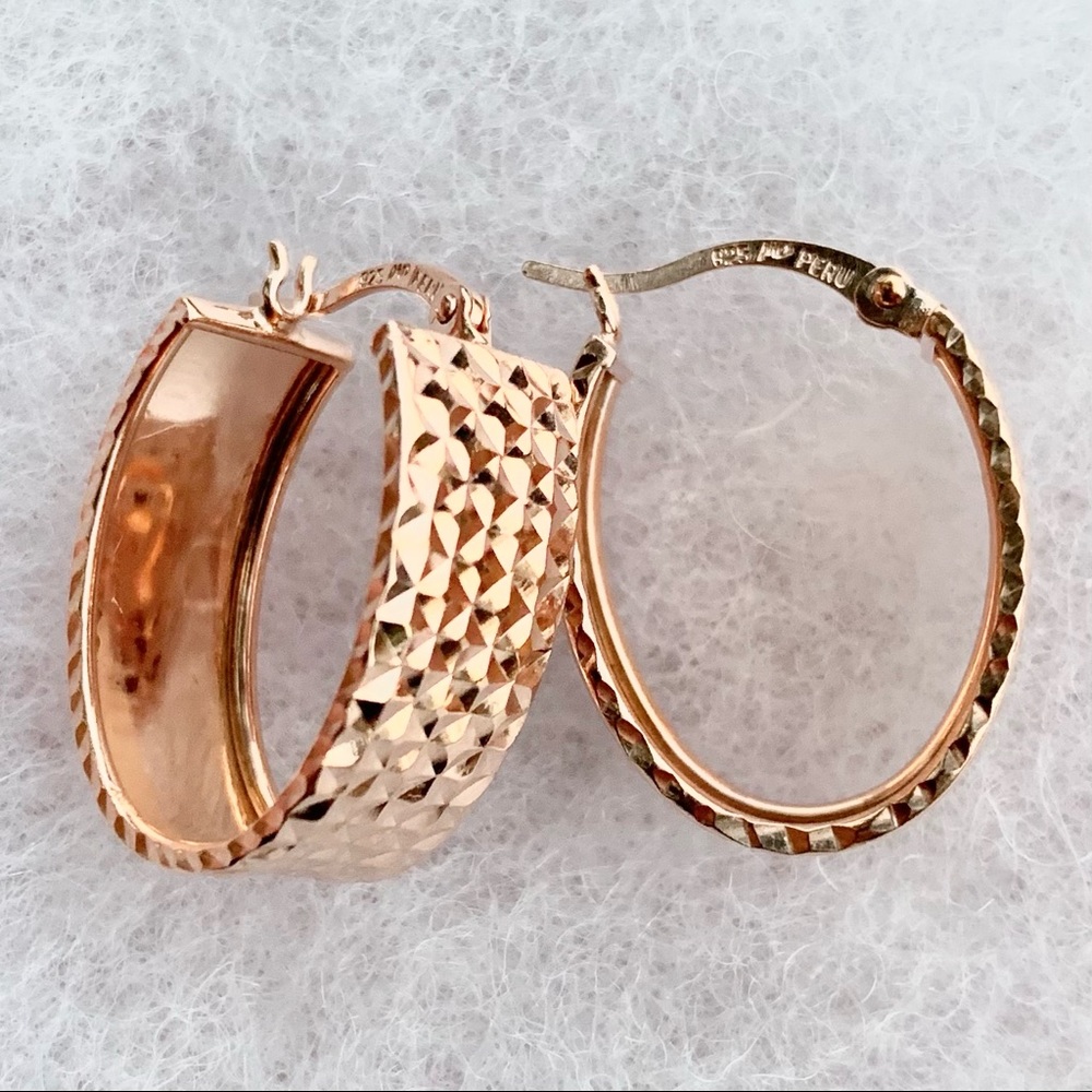 Michael Anthony diamond cut earrings rosy gold